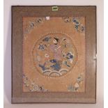 AN EARLY 20TH CENTURY CHINESE SILK WORK PANEL