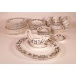 A LARGE WEDGWOOD STRAWBERRY HILL PATTERN PART DINNER AND TEA SERVICE