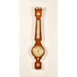 A GEORGE III MAHOGANY AND OUTLINED SMALL BAROMETER