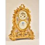 A FINE FRENCH ORMOLU AND PORCELAIN-MOUNTED PERPETUAL CALENDAR MANTEL CLOCK