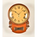 A VICTORIAN MAHOGANY AND BRASS DROP-DIAL WALL TIMEPIECE