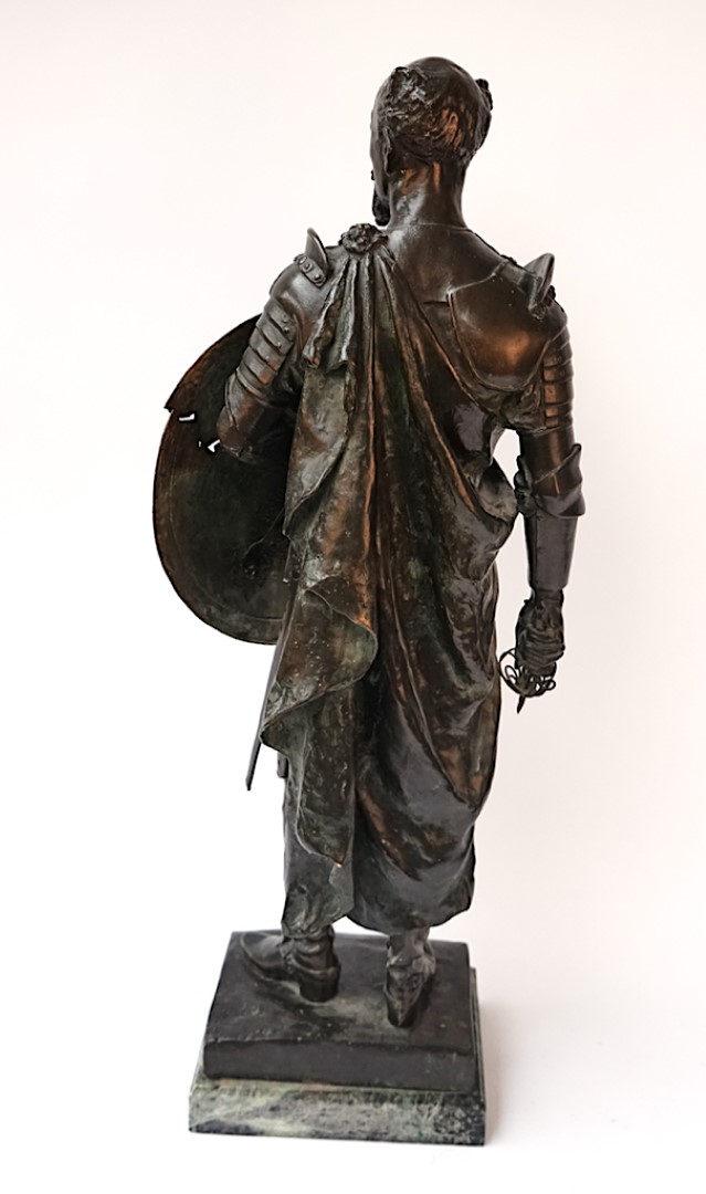 MERVYN HERAPATH (1864-1932); A BRONZE CAST OF A VICTORIAN GENTLEMEN DRESSED AS A KNIGHT,... - Image 6 of 12
