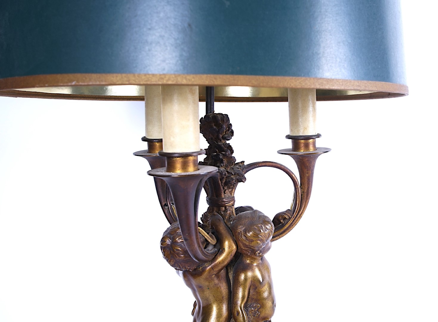 A FRENCH GILT-BRONZE MOUNTED VERDE-ANTICO MARBLE TABLE LAMP - Image 2 of 11