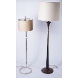 A BRASS AND BLACK LACQUERED FLOOR STANDING LAMP (2)