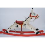 A PAINTED WOODEN MUFFIN THE MULE ROCKING HORSE