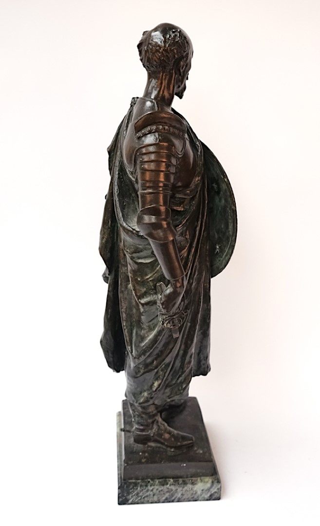 MERVYN HERAPATH (1864-1932); A BRONZE CAST OF A VICTORIAN GENTLEMEN DRESSED AS A KNIGHT,... - Image 8 of 12