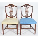 A PAIR OF GEORGE III STYLE MAHOGANY SHELDBACK DINING CHAIRS (2)