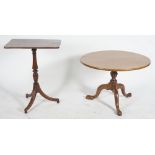 A 19TH CENTURY MAHOGANY TRIPOD OCCASIONAL TABLE (2)