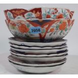 A GROUP SEVEN IMARI PLATES AND TWO BOWLS (9)