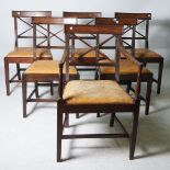 A SET OF SIX 19TH CENTURY MAHOGANY BARBACK DINING CHAIRS (6)