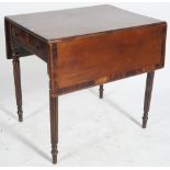 A WILLIAM IV MAHOGANY AND ROSEWOOD BANDED DROP FLAP PEMBROKE TABLE