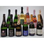 12 BOTTLES CHAMPAGNE AND SPARKLING WINE