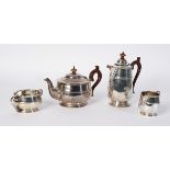 A SILVER FOUR PIECE TEA SET