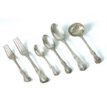 A VICTORIAN SILVER KING'S PATTERN PART CANTEEN OF TABLE FLATWARE (62)