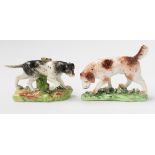 TWO DERBY FIGURES OF A SETTER AND POINTER (2)