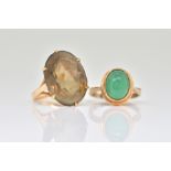 TWO 9CT GOLD AND GEM SET RINGS (2)