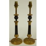 A PAIR OF FRENCH RESTAURATION STYLE GILT BRONZE TABLE LAMPS (2)