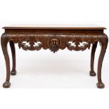 AN 18TH CENTURY STYLE IRISH SERVING TABLE WITH CARVED FRIEZE