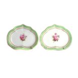 A PAIR OF DERBY PORCELAIN KIDNEY-SHAPED DISHES (2)