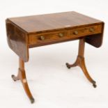 A REGENCY SYCAMORE INLAID ROSEWOOD SOFA TABLE