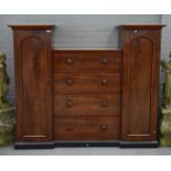 A VICTORIAN MAHOGANY SENTRY/COMPACTUM WARDROBE