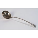 A GEORGE III SILVER OLD ENGLISH PATTERN SOUP LADLE