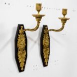 A PAIR OF GILT AND PATINATED BRONZE LION’S MASK WALL APPLIQUÉS (2)
