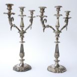 TWO VICTORIAN PLATED CANDELABRA (2)