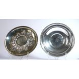 AN AMERICAN SILVER BOWL AND A TRAY (2)