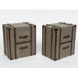 A PAIR OF BEDSIDE TABLES DESIGNED AS EARLY 20TH CENTURY VINTAGE LUGGAGE (2)