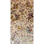 GHOM SILK HUNTING RUG, PERSIAN