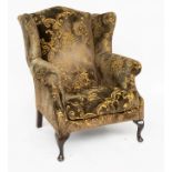 SOFA WORKSHOP; AN 18TH CENTURY STYLE WINGBACK ARMCHAIR