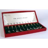 A CASED LIMITED EDITION SET OF 10 'QUEEN'S BEASTS' SILVER SPOONS