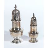 TWO GEORGE II SILVER SUGAR CASTERS (2)