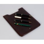 A MONT BLANC TABLET CASE, TWO MONT BLANC PROPELLING PENCILS, AND TWO FURTHER ITEMS (5)