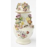 A DERBY POT POURRI VASE AND PIERCED COVER (2)