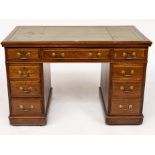 A LATE 19TH CENTURY MAHOGANY PEDESTAL DESK