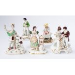 FIVE STAFFORDSHIRE PORCELAIN FIGURE GROUPS (5)