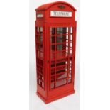 A NOVELTY RED LONDON TELEPHONE BOX BAR