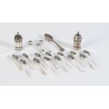 A GROUP OF SILVER FLATWARE AND PLATED WARES (19)