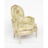 AN 18TH CENTURY FRENCH EASY ARMCHAIR