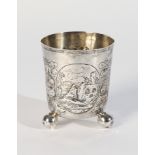 A GERMAN SILVER BEAKER, MAKERS MARK HH, NUREMBERG, CIRCA 1670