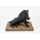 A PATINATED BRONZE OF THE UFFIZI BOAR, AFTER THE ANTIQUE