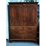 A GEORGE III MAHOGANY LINEN PRESS