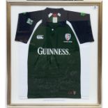 RUGBY: KEITH WOOD SIGNED IRELAND RUGBY SHIRT WITH ANOTHER SHIRT SIGNED BY MIKE CATT AND 2005...