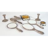 A COLLECTION OF SILVER MOUNTED MOSTLY DRESSING TABLE WARES (9)