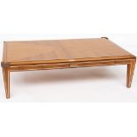 LINLEY; A METAL INLAID QUARTER VENEERED WALNUT RECTANGULAR COFFEE TABLE