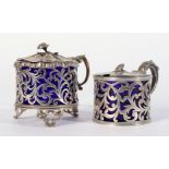 TWO VICTORIAN SILVER MUSTARD POTS (2)