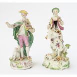 TWO DERBY FIGURES OF A SHEPHERD AND SHEPHERDESS (2)