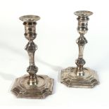 A PAIR OF LATE VICTORIAN SILVER TABLE CANDLESTICKS (2)